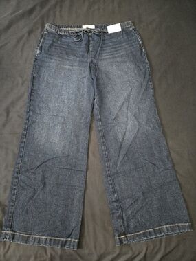 Aeropostale Dark Blue Wide Leg Jeans with Drawstring Waist